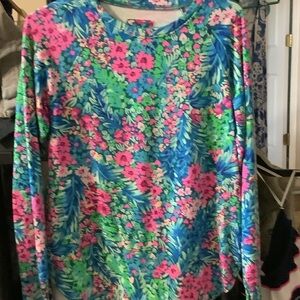 Lilly Pulitzer LUXLETIC floral Paradise Long Sleeve Blouse‎